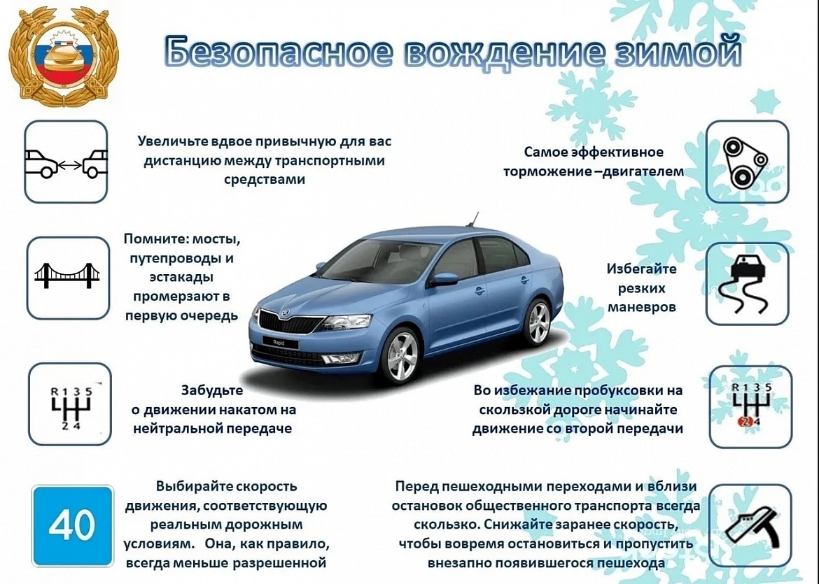 Управление транспортным средством в зимний период